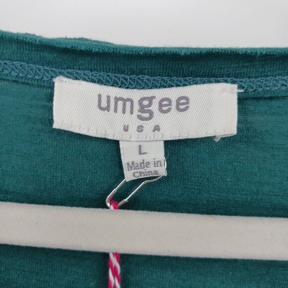 Umgee Floral Embroidered Top With Front Tie Green Size Large NWT - Picture 5 of 9